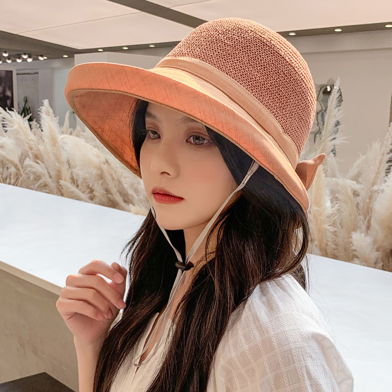 Summer Fashionable Women's Bucket Hat Breathable Sun-Proof with Wide Brim Face Covering Casual Sun Hat for Outdoor Activities