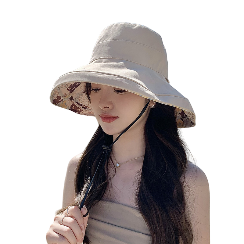 Women Wide Brim Sun Hats Metal Wired Edge Summer UV Protection Beach Fishing Hat for Hiking Garden Travel Chin Strap
