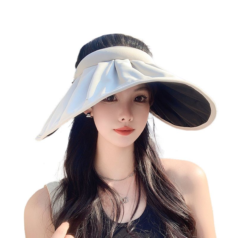 Women's Summer Velvet Bucket Hat New Black Glue Shell Large Brimmed Top Hat with Enlarged Widened Cover for UV Ray Protection
