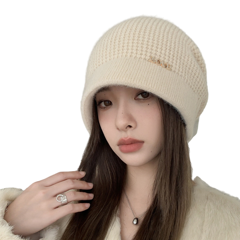 Womens Satin Lined Knit Beanie Hat Acrylic Winter Hats for Women Silk Lining Soft Slouchy Warm Cuffed Beanie Hat