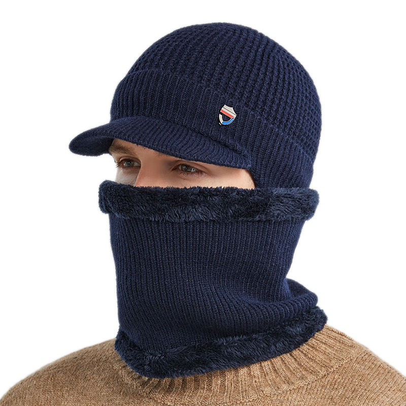 Winter hat for men outdoor winter ear protection cold-proof warm knitted hat wool hat pullover