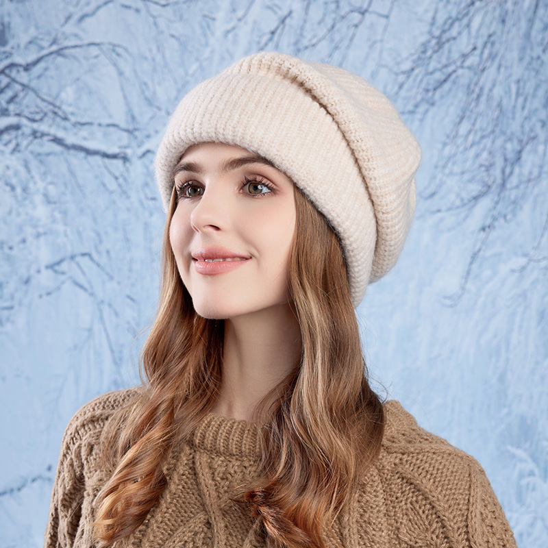 Knitted hat Japanese style trendy wool hat women's autumn and winter warm ear protection versatile winter hat fashion