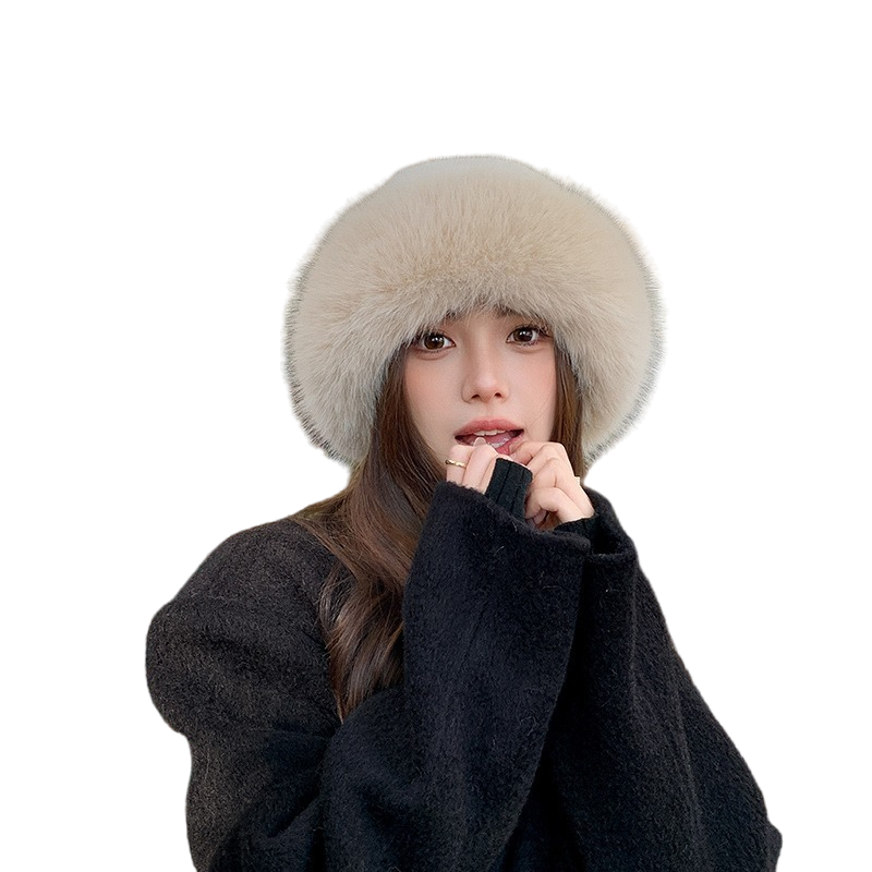 Autumn and winter warm Mongolian hat ethnic imitation fur bucket hat fashionable and versatile Baotou ear protection plush hat