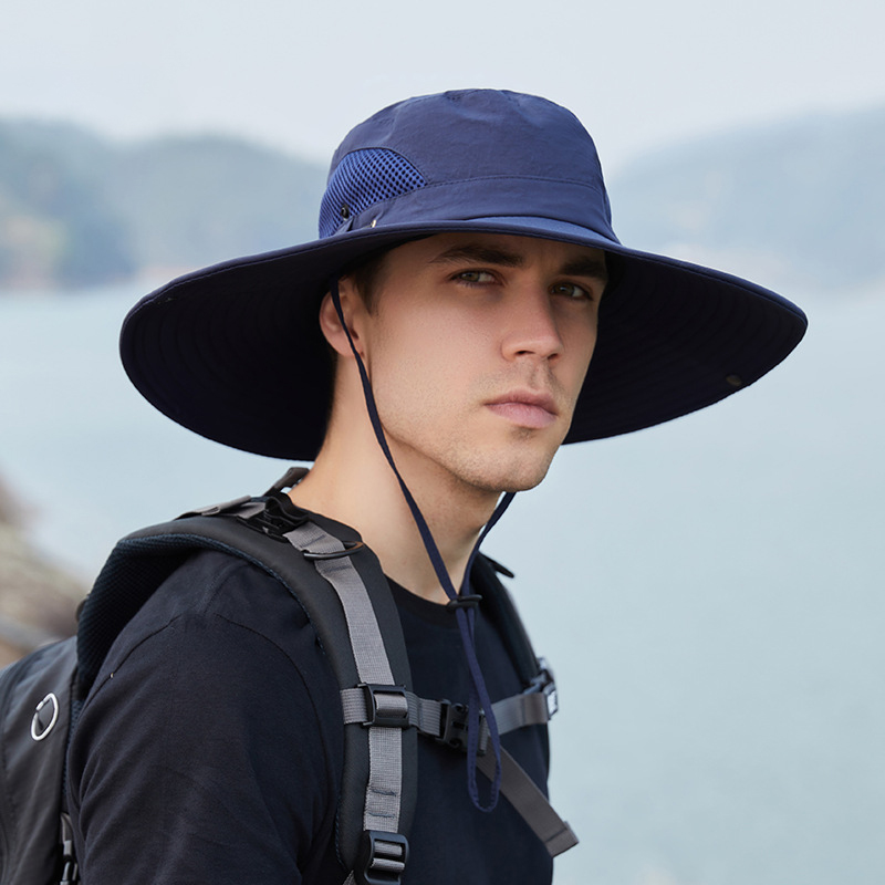 Fisherman's Hat for Men, Summer, Wide-brimmed, Sunshade, Outdoor Hat, Hiking, Sun Protection, Breathable, Suitable for Cycling