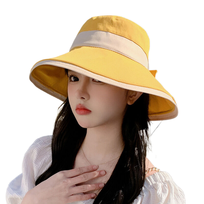 New Spring/Summer Hats for Women: Elegant Bow-Tie Sun Hat, Wide-Brimmed Fisherman Hat, Summer Sun Protection Hat