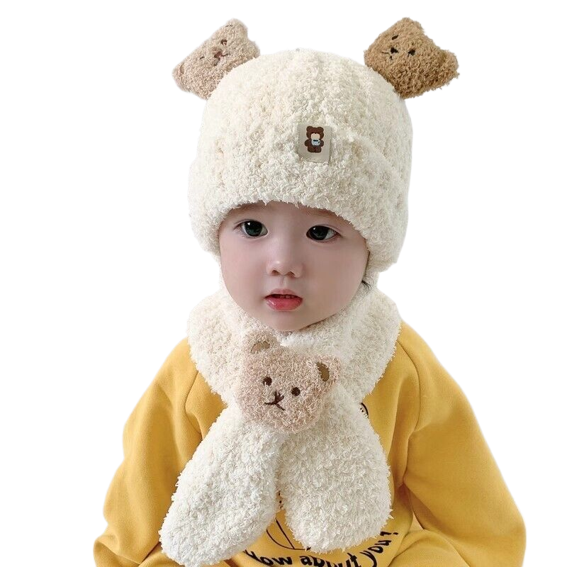 Korean style versatile children's hat for autumn and winter, windproof and ear-protecting knitted hat for boys and girls, warm hat for infants and toddlers.