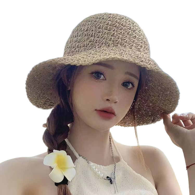Women's straw hat, 2025 new style, popular summer straw hat, UV protection, sun protection hat, vacation sun hat.