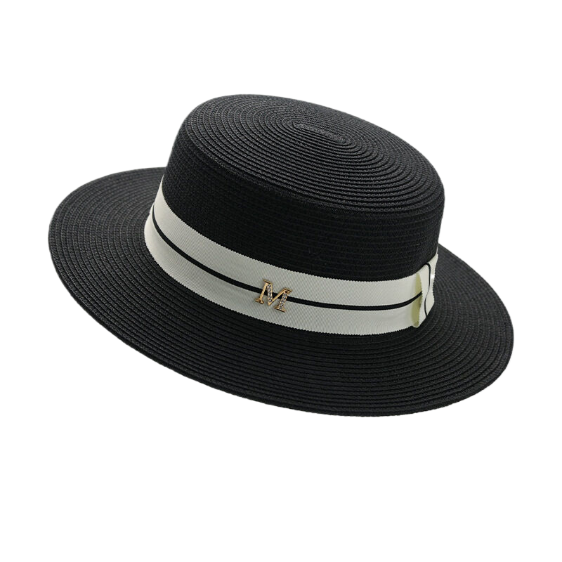 Versatile Korean style beach straw hat for women, perfect for spring and summer, perfect for sun protection at the beach.