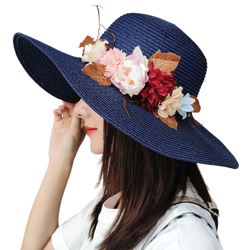 Summer sun protection wide-brimmed beach hat DIY craft creative decoration plain hat blank travel sun hat factory