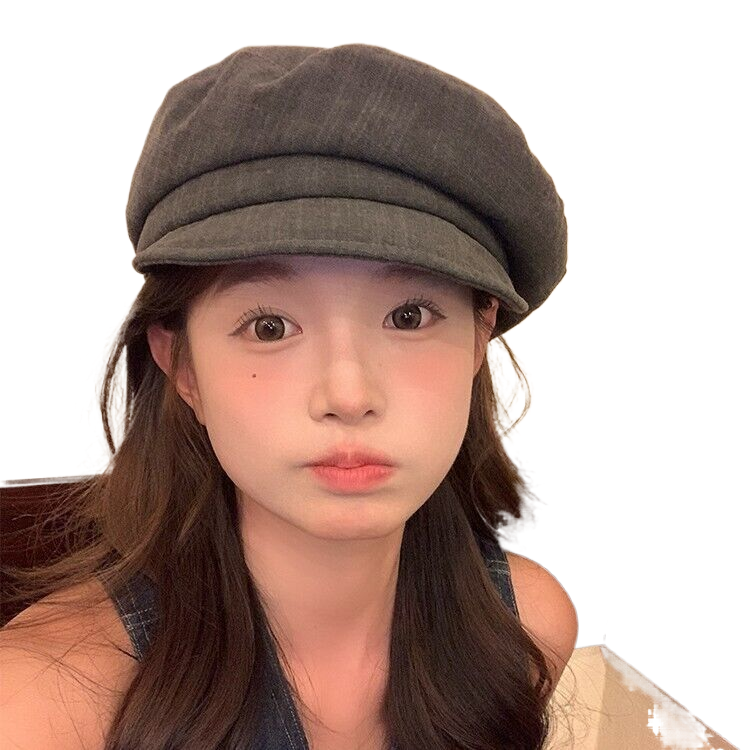 Japanese retro equestrian hat, suede duckbill beret, women's casual and versatile spring and autumn new style, octagonal hat that makes your face look smaller.