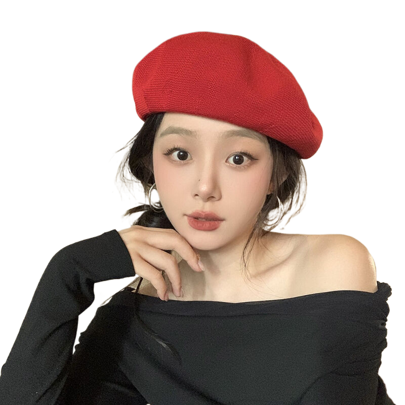 Women's wool beret hat, slimming effect, versatile for autumn and winter, knitted cashmere retro felt painter's hat, custom made.