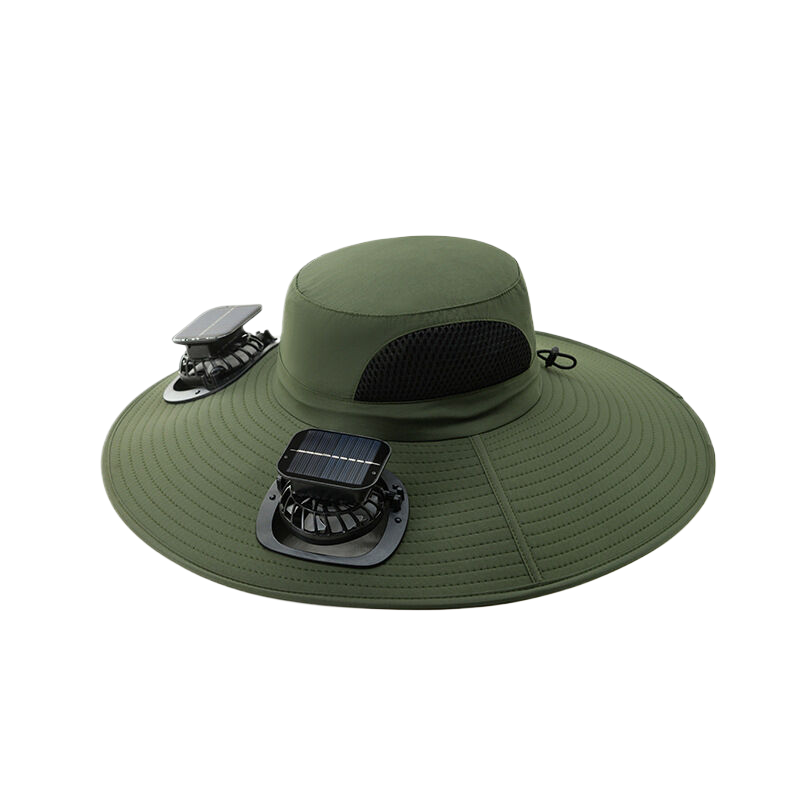 Solar-powered fan hat with long-lasting battery, sun protection hat for men, summer wide-brimmed hat for outdoor activities, travel, fishing, and sunshade.